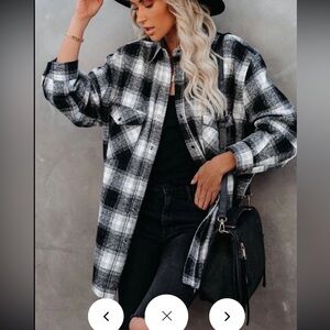 Vici Black and White Plaid Jacket